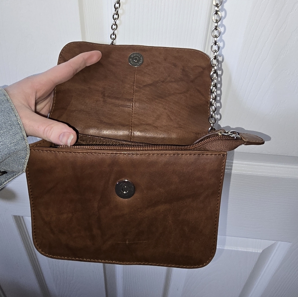 Brown Leather Crossbody Bag Purse Boho Western Everyday - Picture 8 of 13